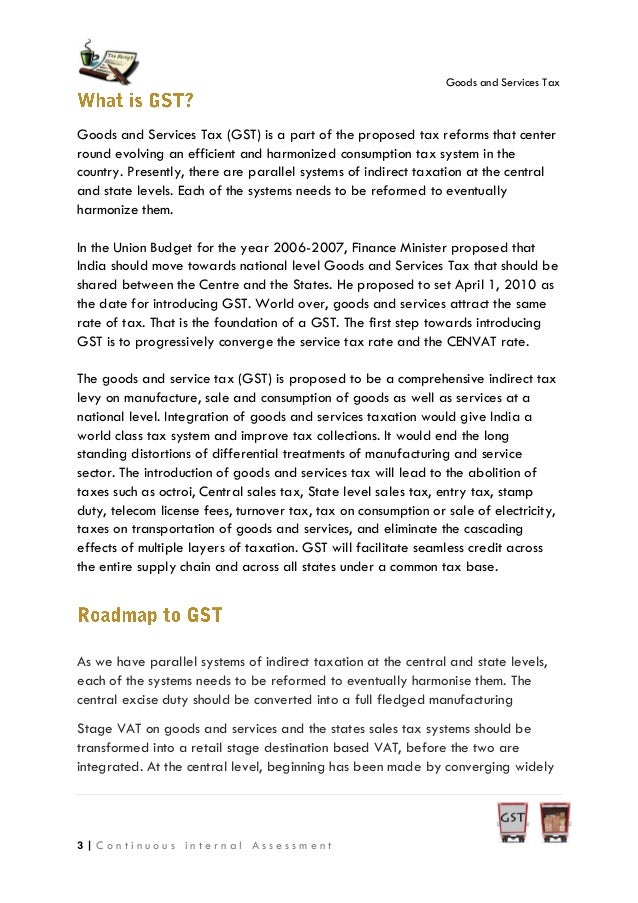 goods and services tax essay in english