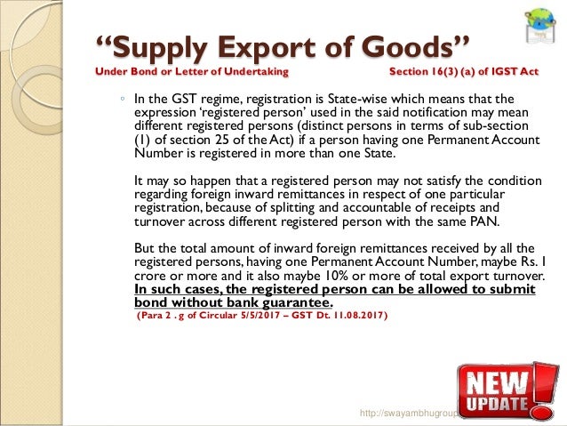 Export Import In Gst Regime Updated As On 15 08 2017