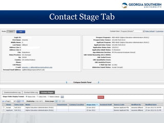 Contact Stage Tab
 