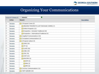 Organizing Your Communications
 