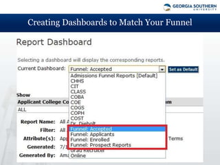 Creating Dashboards to Match Your Funnel
 