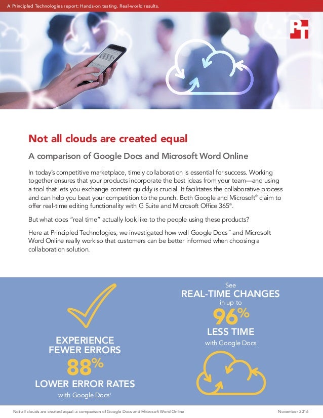 not all clouds are created equal a comparison of google docs and mic microsoft wordonline