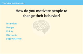 The Science of Motivation


              How do you motivate people to
                 change their behavior?
    Incent...