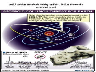 NASA predicts Worldwide Holiday  on Feb 1, 2019 as the world is scheduled to end  