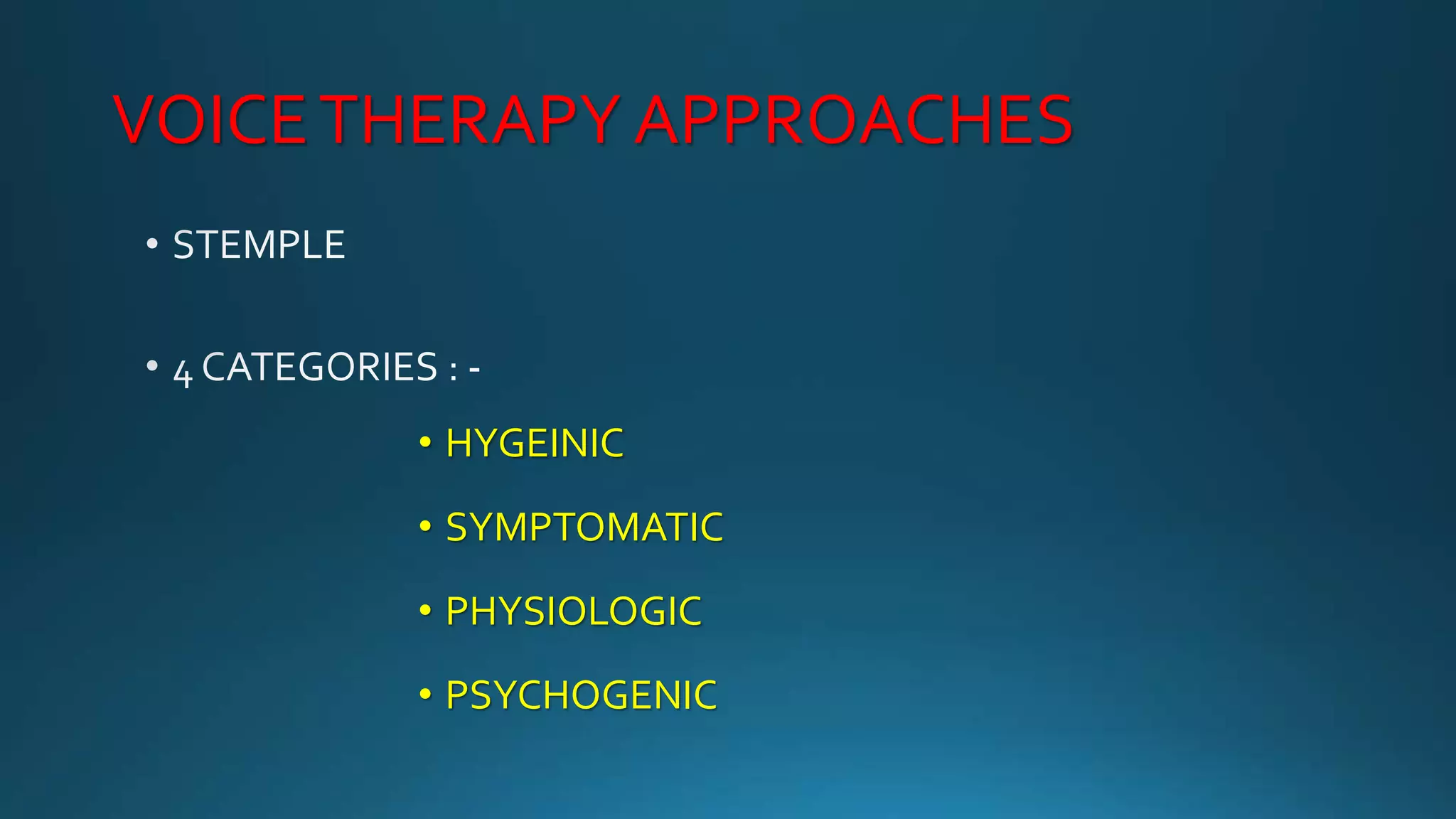 Voice therapy to treat voice disorders | PPTX