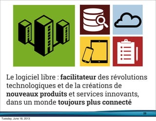 25
Le logiciel libre : facilitateur des révolutions
technologiques et de la créations de
nouveaux produits et services innovants,
dans un monde toujours plus connecté
 