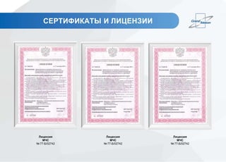 СЕРТИФИКАТЫ И ЛИЦЕНЗИИ
Лицензия
МЧС
№ 77-Б/02742
Лицензия
МЧС
№ 77-Б/02742
Лицензия
МЧС
№ 77-Б/02742
 