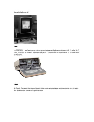 Evolucion de las computadoras | RTF