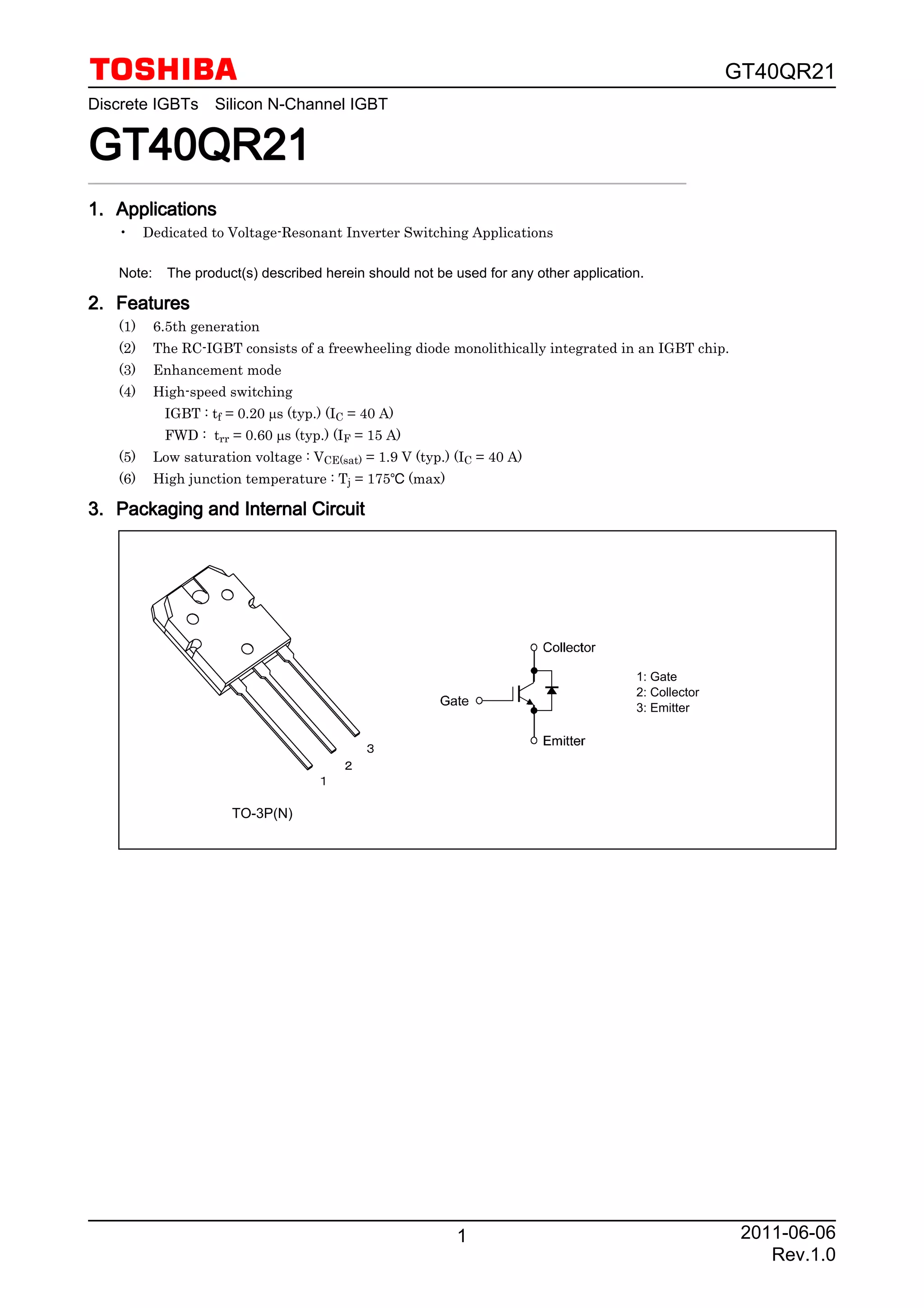 5 Pezzi GT40QR21 40QR21 TO3P - Ricambi Elettronici Per Circuiti E Riparazioni - Foto 11