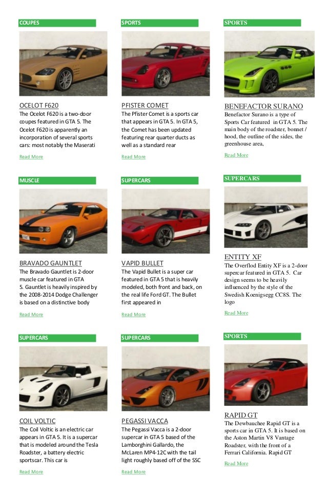 Gta 5 Vehicles List