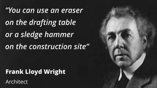 Build your roadmap with Game Thinking
You can use an eraser 
on the drafting table  
or a sledge hammer 
on the construction site
Frank Lloyd Wright
Architect
 