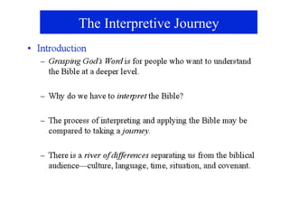 The Interpretive Journey
 