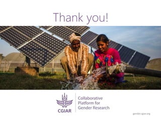 gender.cgiar.org
Thank you!
Photo: Neil Palmer/IWMI
 