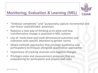 Reflections on gender transformative approaches in agriculture – The promise and cautionary tales