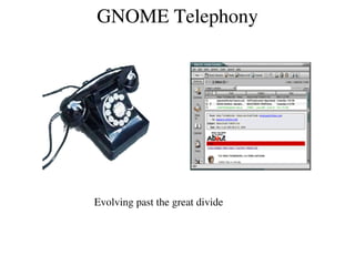 GNOME Telephony
Evolving past the great divide
 