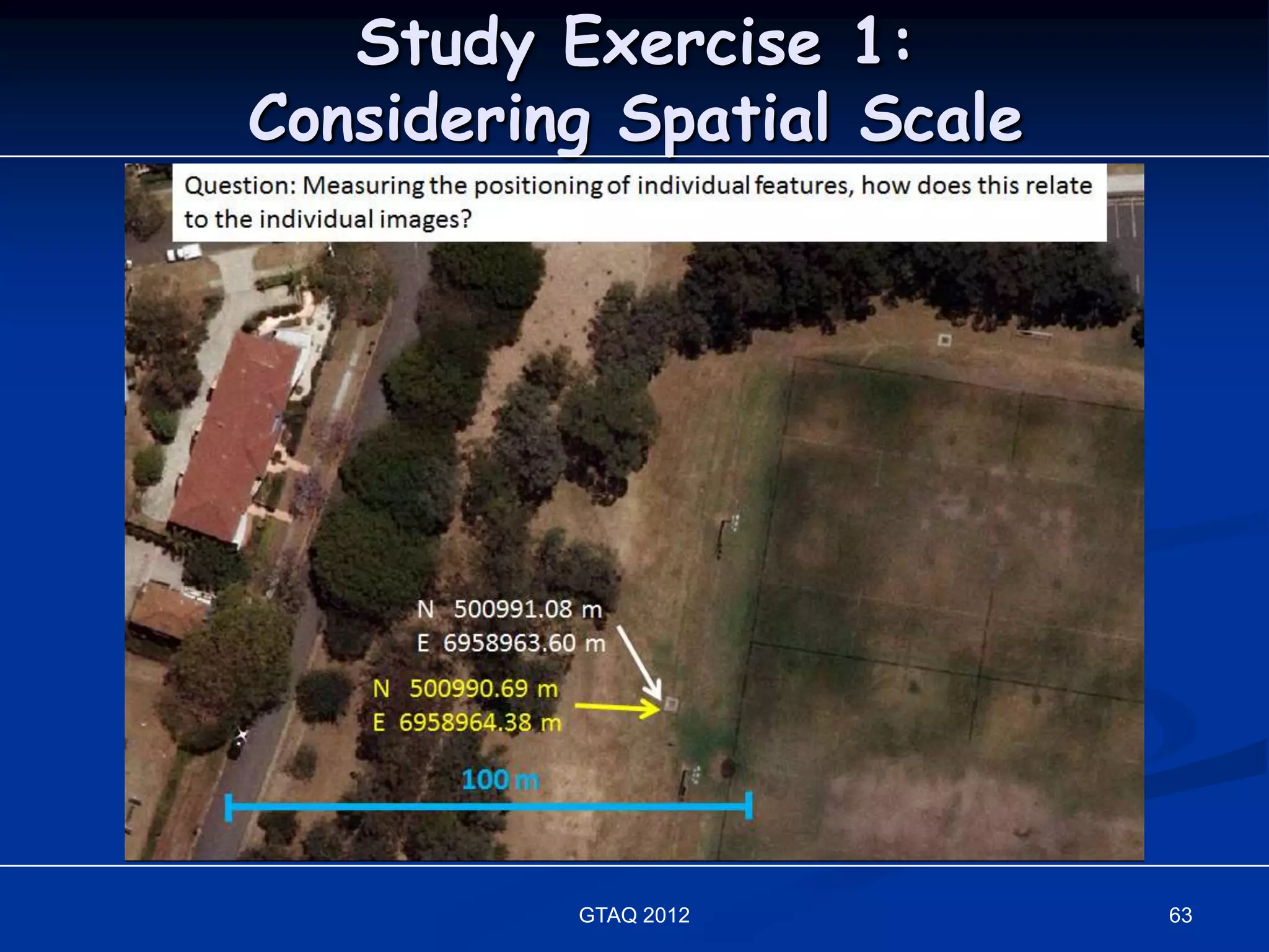 Study Exercise 1:
Considering Spatial Scale




          GTAQ 2012         63
 