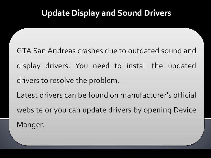 Gta San Andreas Sound Problem Vista