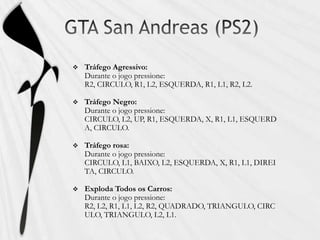 Códigos Gta San Andreas, PDF, Tráfego