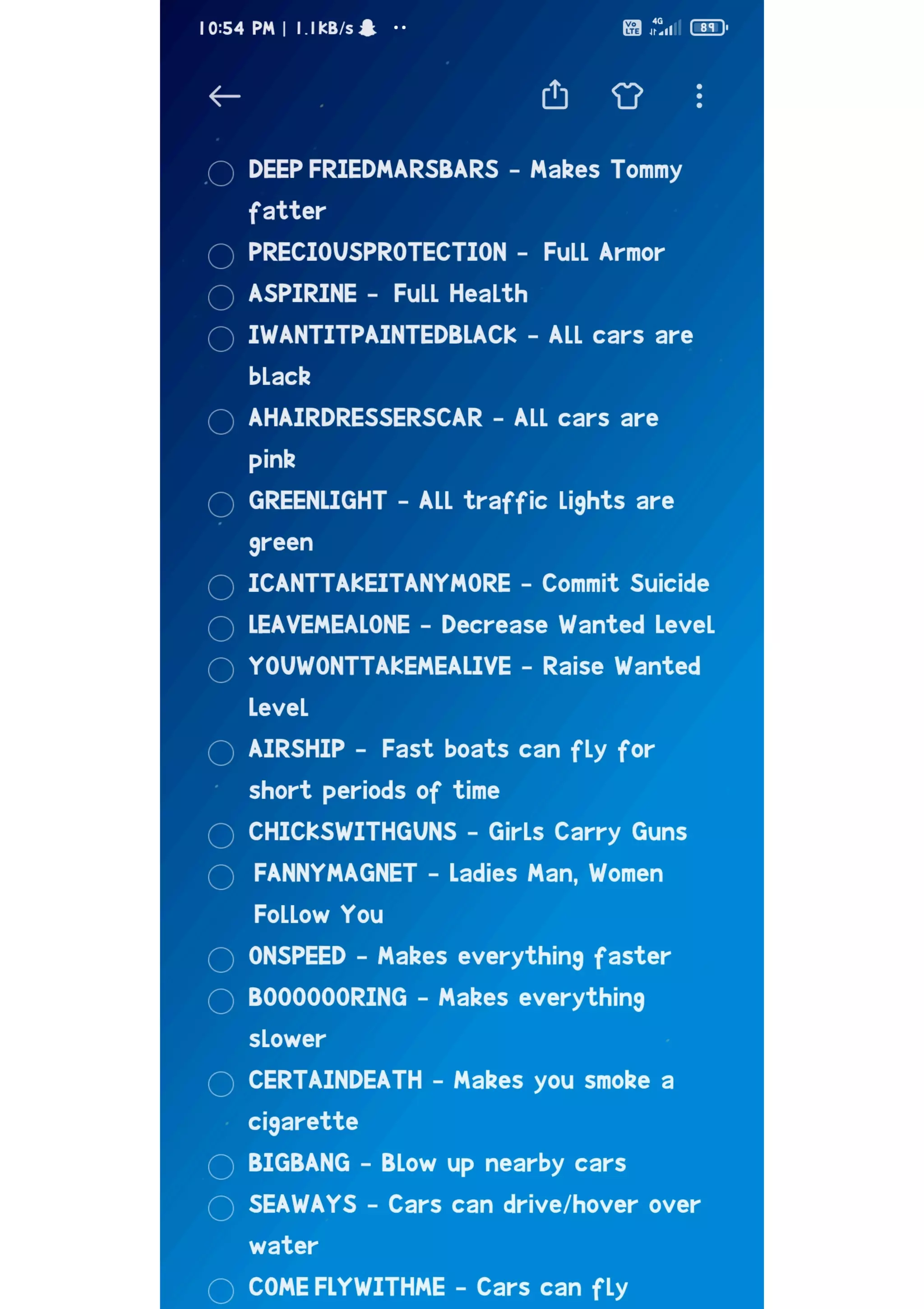 Gta vice city cheats PDF