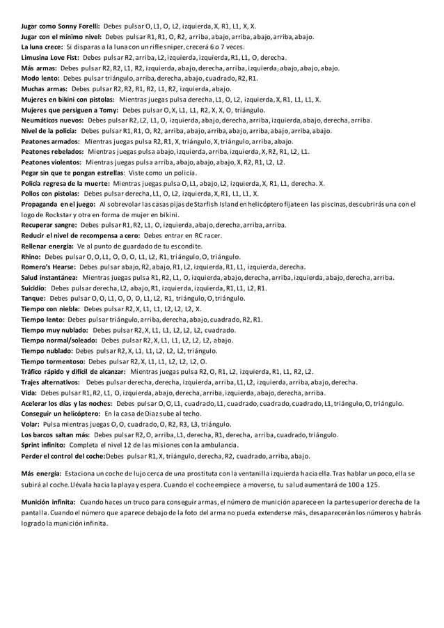 Gta vice city claves PDF