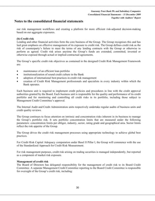 Financial Statement Risk Notes Guaranty Trust Bank financial report 2009 | PDF