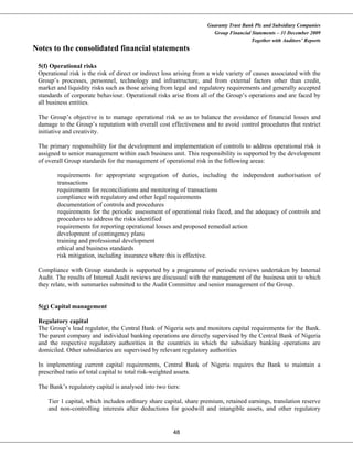Financial Statement Risk Notes Guaranty Trust Bank financial report 2009 | PDF