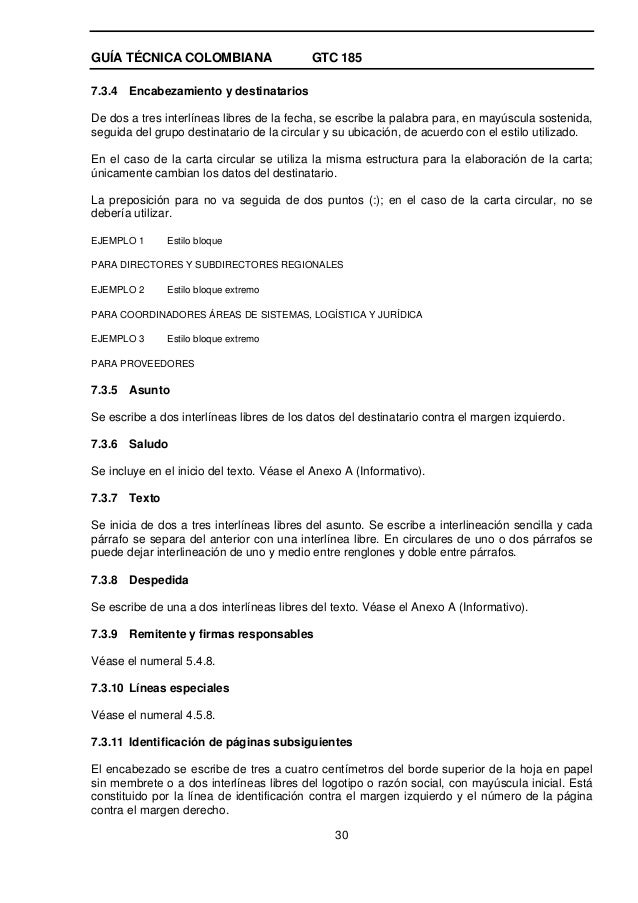 Normas técnicas Colombiana GTC 185.