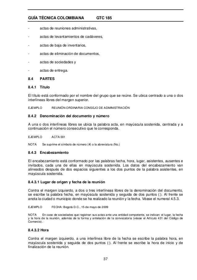 Gtc185 actas, cartas, informes