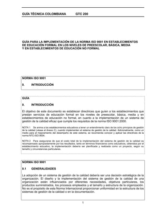 Gtc200 guia-para-la-implementacion-de-iso-9001-en-inst-educativas (1) | PDF