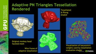 Adaptive PN Triangles Tessellation Rendered Visualization of barycentric weights used by tessellation evaluation shader Or...