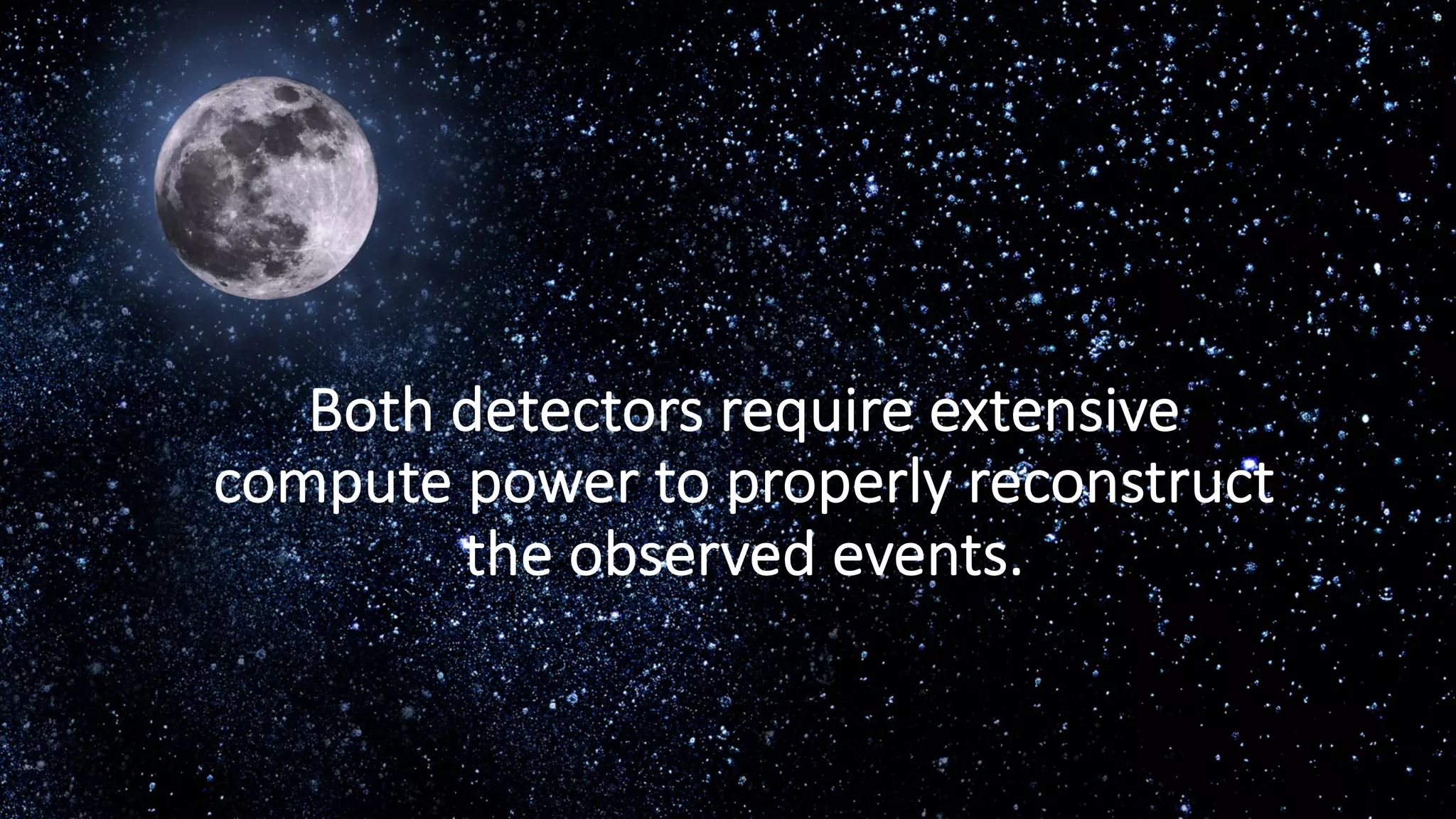 Both detectors require extensive
compute power to properly reconstruct
the observed events.
 