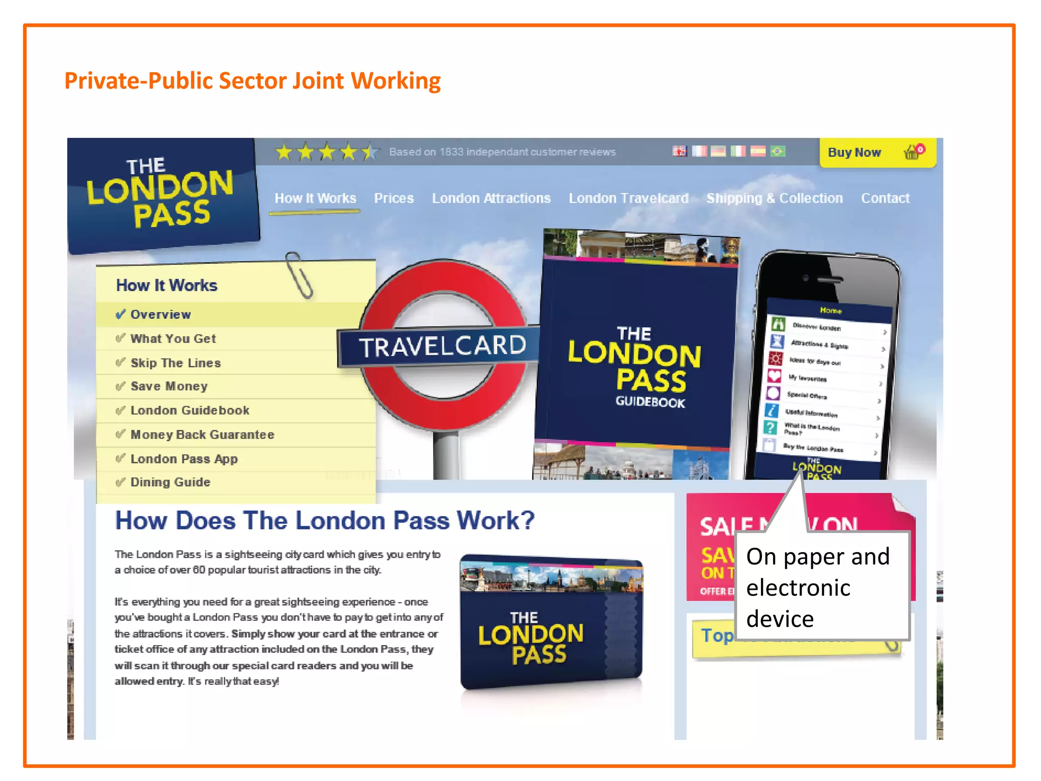 On paper and
electronic
device
Private-Public Sector Joint Working
 