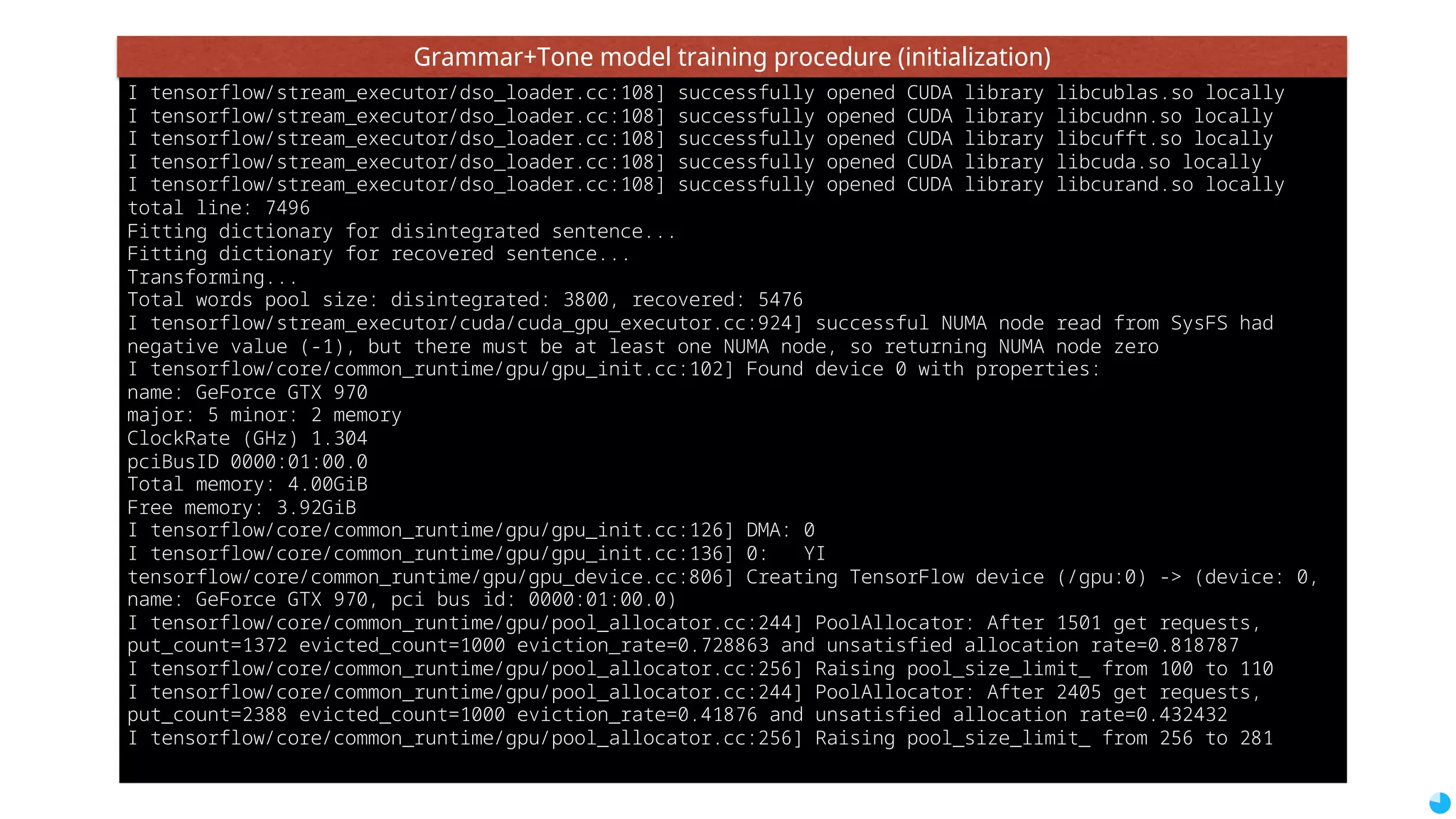 73 Extract Conversations Conversation data for sequence-to-sequence Bot model Reformat merge sliced captions into one line if last_sentence [-1] == '?': conversation.add(( last_sentence, current_sentence)) Remove Too short sentences Duplicates Sentence data for disintegrator grammar model tone model Train disintegrator integrator with grammar model tone model Train bot model subtitle_converter.py pandas pandas 