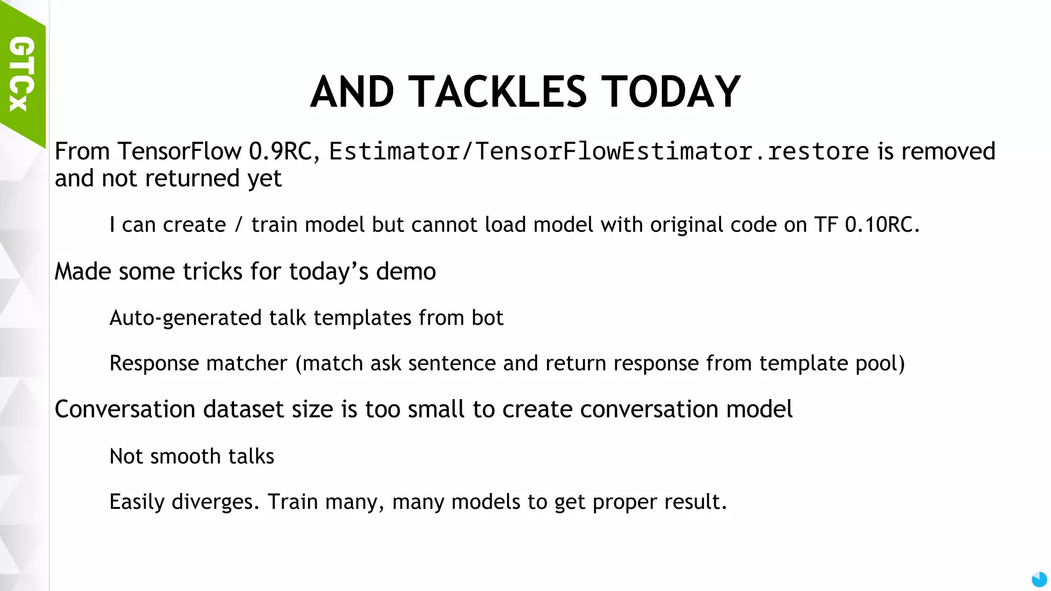 I tensorflow/stream_executor/dso_loader.cc:108] successfully opened CUDA library libcublas.so locally I tensorflow/stream_executor/dso_loader.cc:108] successfully opened CUDA library libcudnn.so locally I tensorflow/stream_executor/dso_loader.cc:108] successfully opened CUDA library libcufft.so locally I tensorflow/stream_executor/dso_loader.cc:108] successfully opened CUDA library libcuda.so locally I tensorflow/stream_executor/dso_loader.cc:108] successfully opened CUDA library libcurand.so locally total line: 7496 Fitting dictionary for disintegrated sentence... Fitting dictionary for recovered sentence... Transforming... Total words pool size: disintegrated: 3800, recovered: 5476 I tensorflow/stream_executor/cuda/cuda_gpu_executor.cc:924] successful NUMA node read from SysFS had negative value (-1), but there must be at least one NUMA node, so returning NUMA node zero I tensorflow/core/common_runtime/gpu/gpu_init.cc:102] Found device 0 with properties: name: GeForce GTX 970 major: 5 minor: 2 memory ClockRate (GHz) 1.304 pciBusID 0000:01:00.0 Total memory: 4.00GiB Free memory: 3.92GiB I tensorflow/core/common_runtime/gpu/gpu_init.cc:126] DMA: 0 I tensorflow/core/common_runtime/gpu/gpu_init.cc:136] 0: YI tensorflow/core/common_runtime/gpu/gpu_device.cc:806] Creating TensorFlow device (/gpu:0) -> (device: 0, name: GeForce GTX 970, pci bus id: 0000:01:00.0) I tensorflow/core/common_runtime/gpu/pool_allocator.cc:244] PoolAllocator: After 1501 get requests, put_count=1372 evicted_count=1000 eviction_rate=0.728863 and unsatisfied allocation rate=0.818787 I tensorflow/core/common_runtime/gpu/pool_allocator.cc:256] Raising pool_size_limit_ from 100 to 110 I tensorflow/core/common_runtime/gpu/pool_allocator.cc:244] PoolAllocator: After 2405 get requests, put_count=2388 evicted_count=1000 eviction_rate=0.41876 and unsatisfied allocation rate=0.432432 I tensorflow/core/common_runtime/gpu/pool_allocator.cc:256] Raising pool_size_limit_ from 256 to 281 Grammar+Tone model training procedure (initialization) 