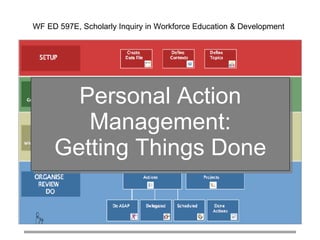 Personal Action Management: Getting Things Done WF ED 597E, Scholarly Inquiry in Workforce Education & Development 