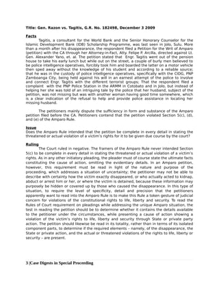 Special Proceedings under Atty. Tiofilo Villanueva | PDF