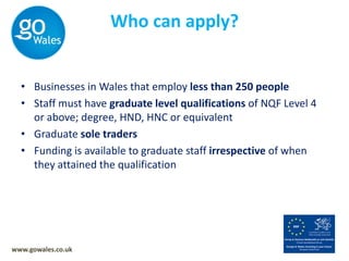 Encourage students and graduates to seek relevant work experience to add to their degrees