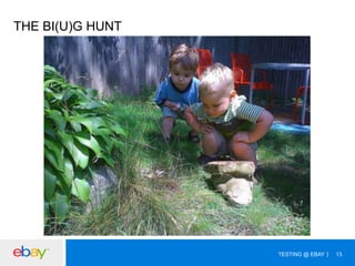 THE BI(U)G HUNT

TESTING @ EBAY

13

 