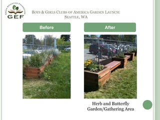 Boys & Girls Clubs of America Garden Launch: Seattle, WABeforeAfter Herb and Butterfly Garden/Gathering Area