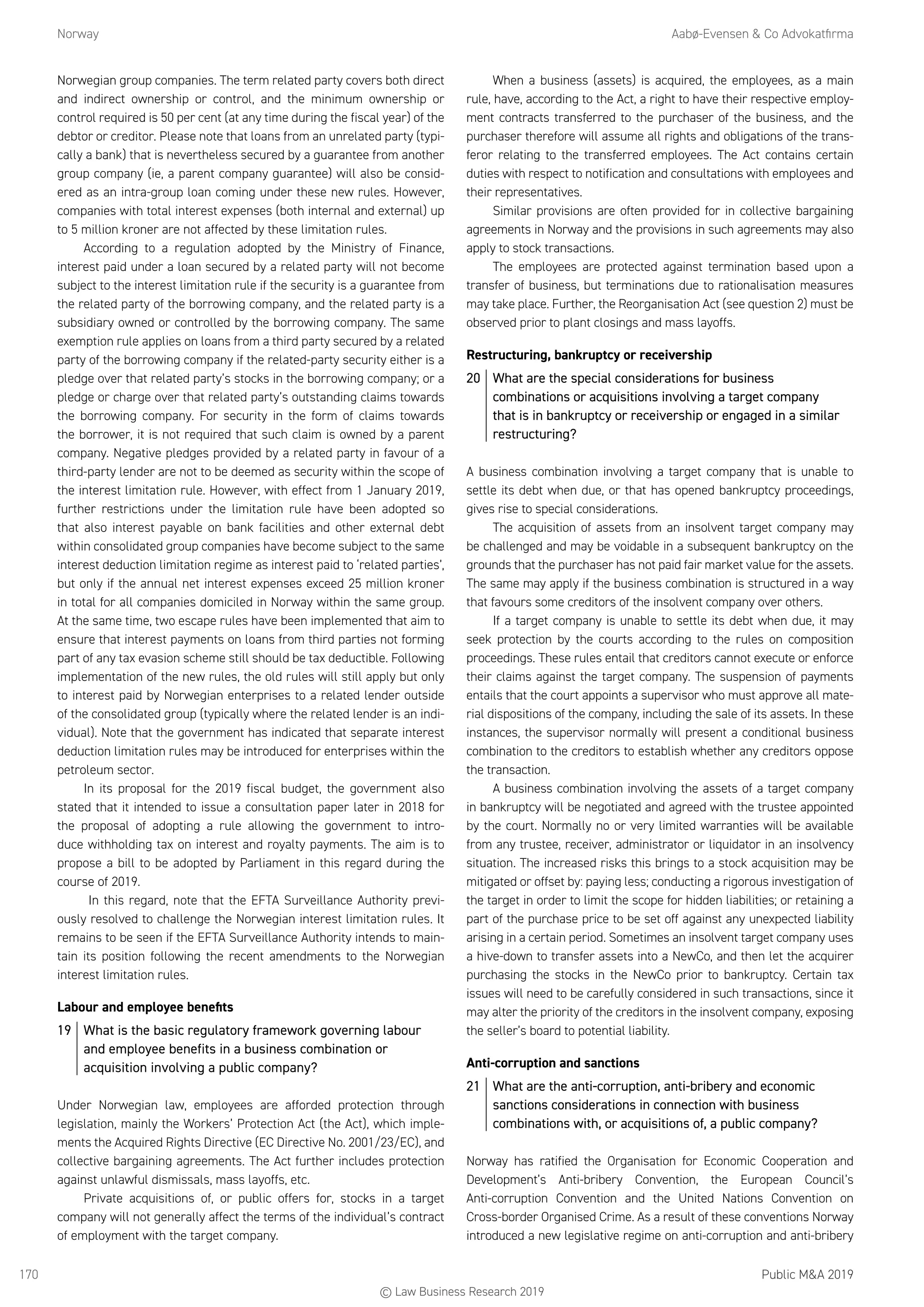 Getting the Deal Through: Public M&A