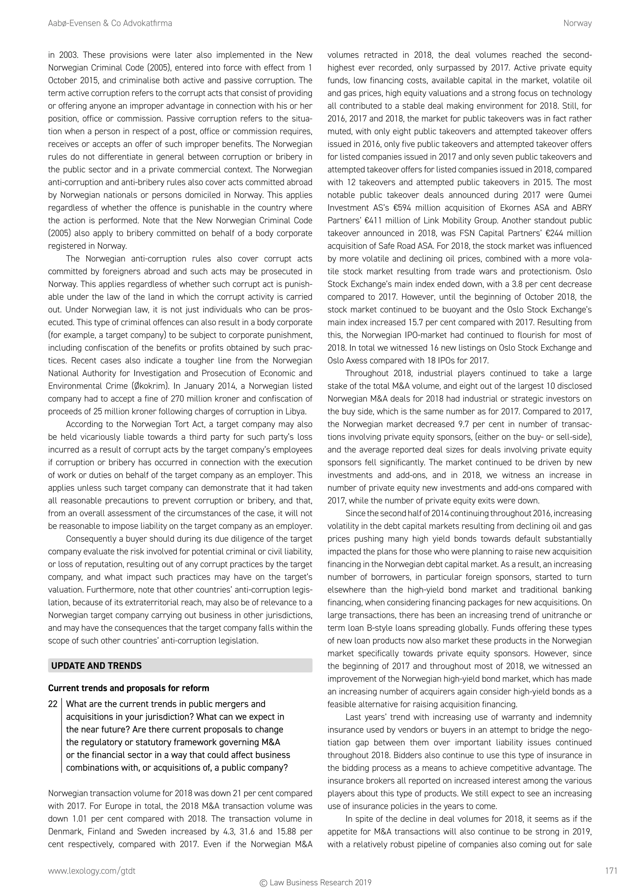 Getting the Deal Through: Public M&A