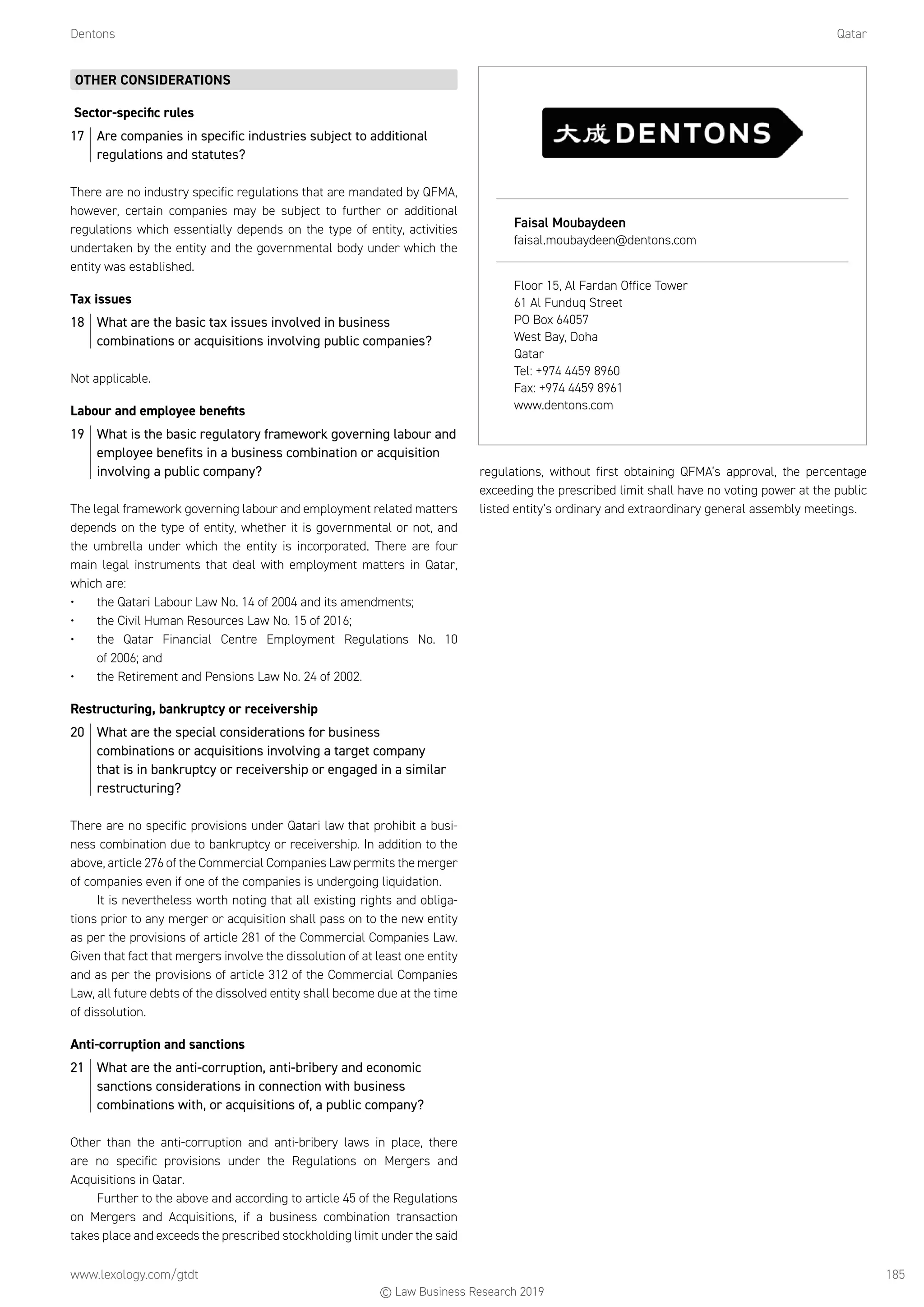 Getting the Deal Through: Public M&A