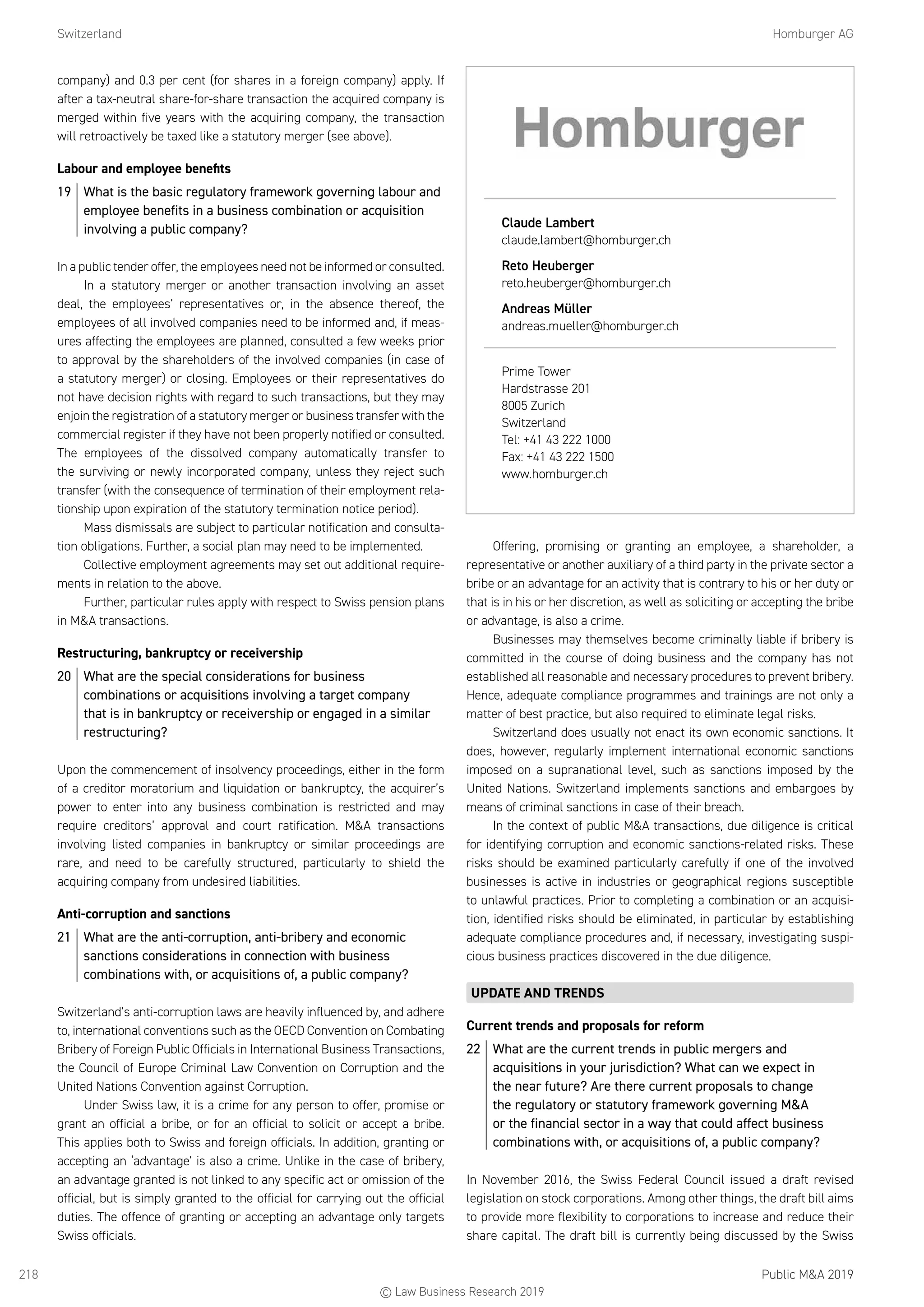 Getting the Deal Through: Public M&A