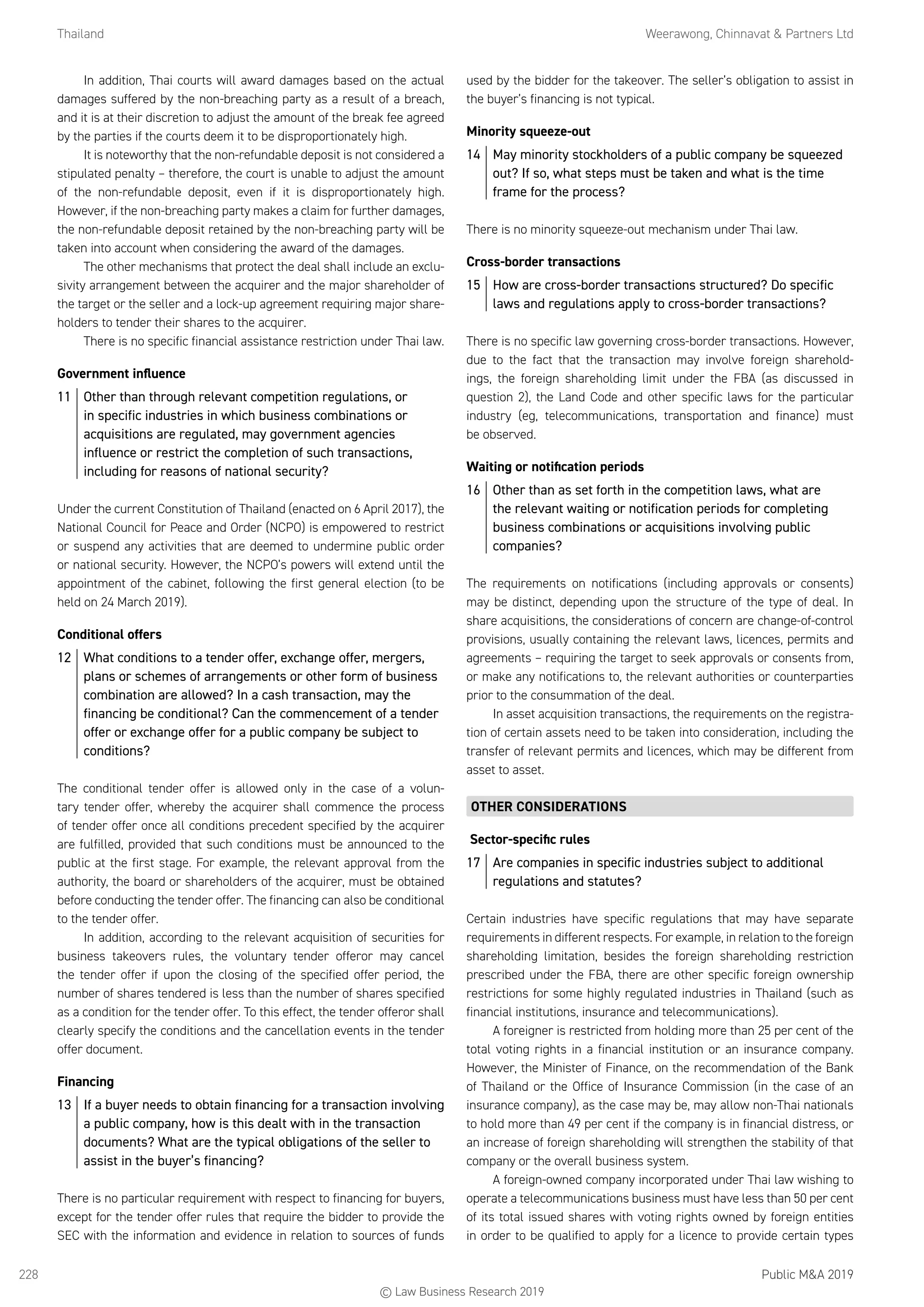 Getting the Deal Through: Public M&A