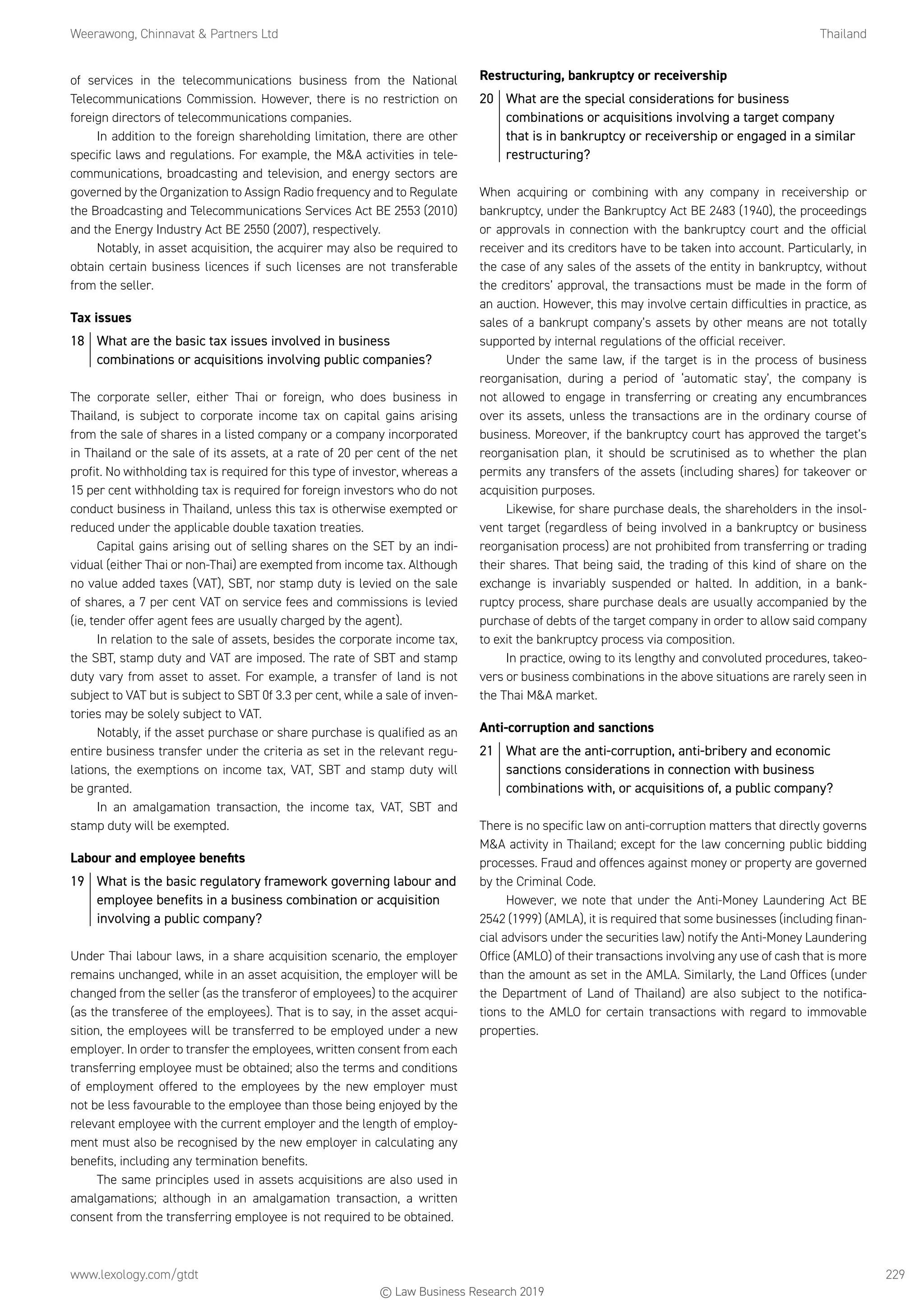 Getting the Deal Through: Public M&A