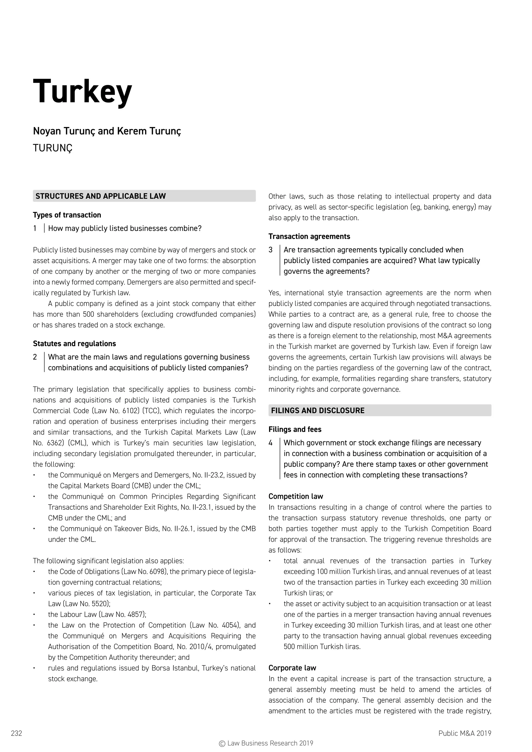 Getting the Deal Through: Public M&A