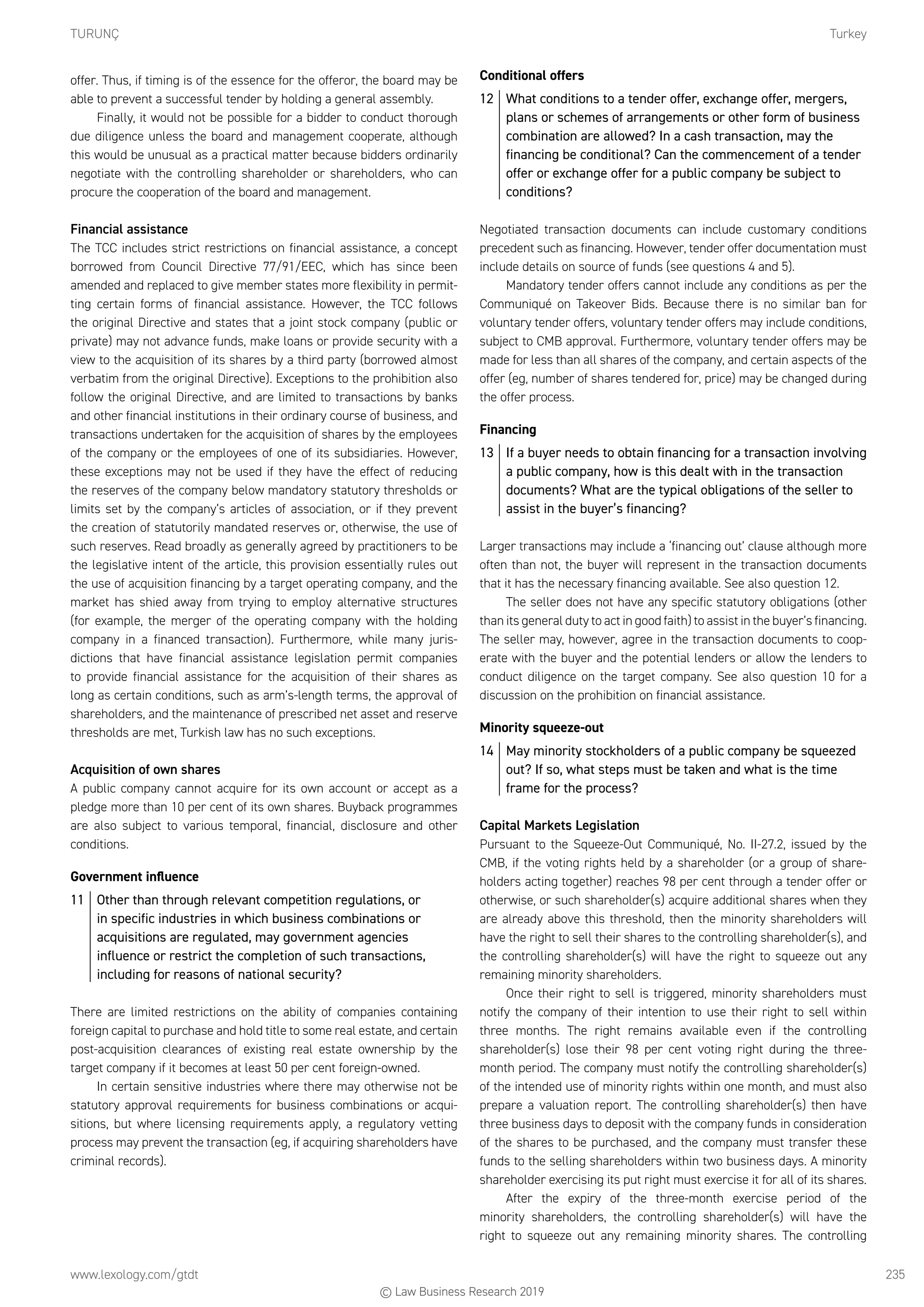 Getting the Deal Through: Public M&A
