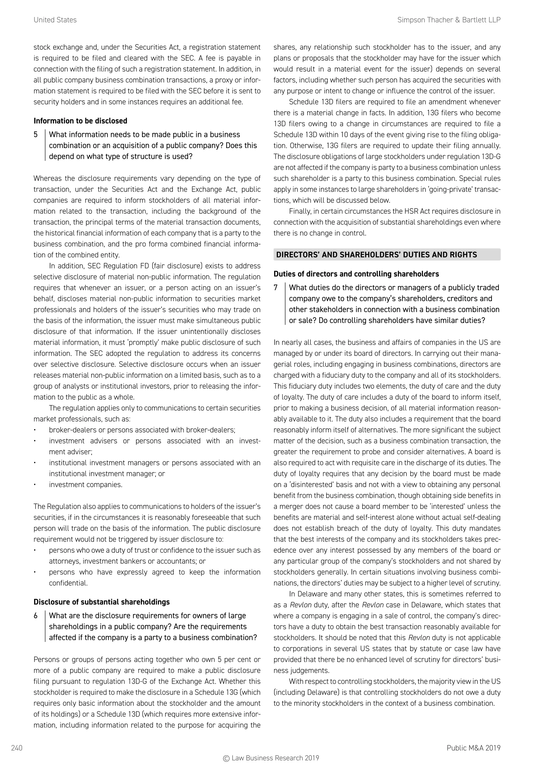 Getting the Deal Through: Public M&A