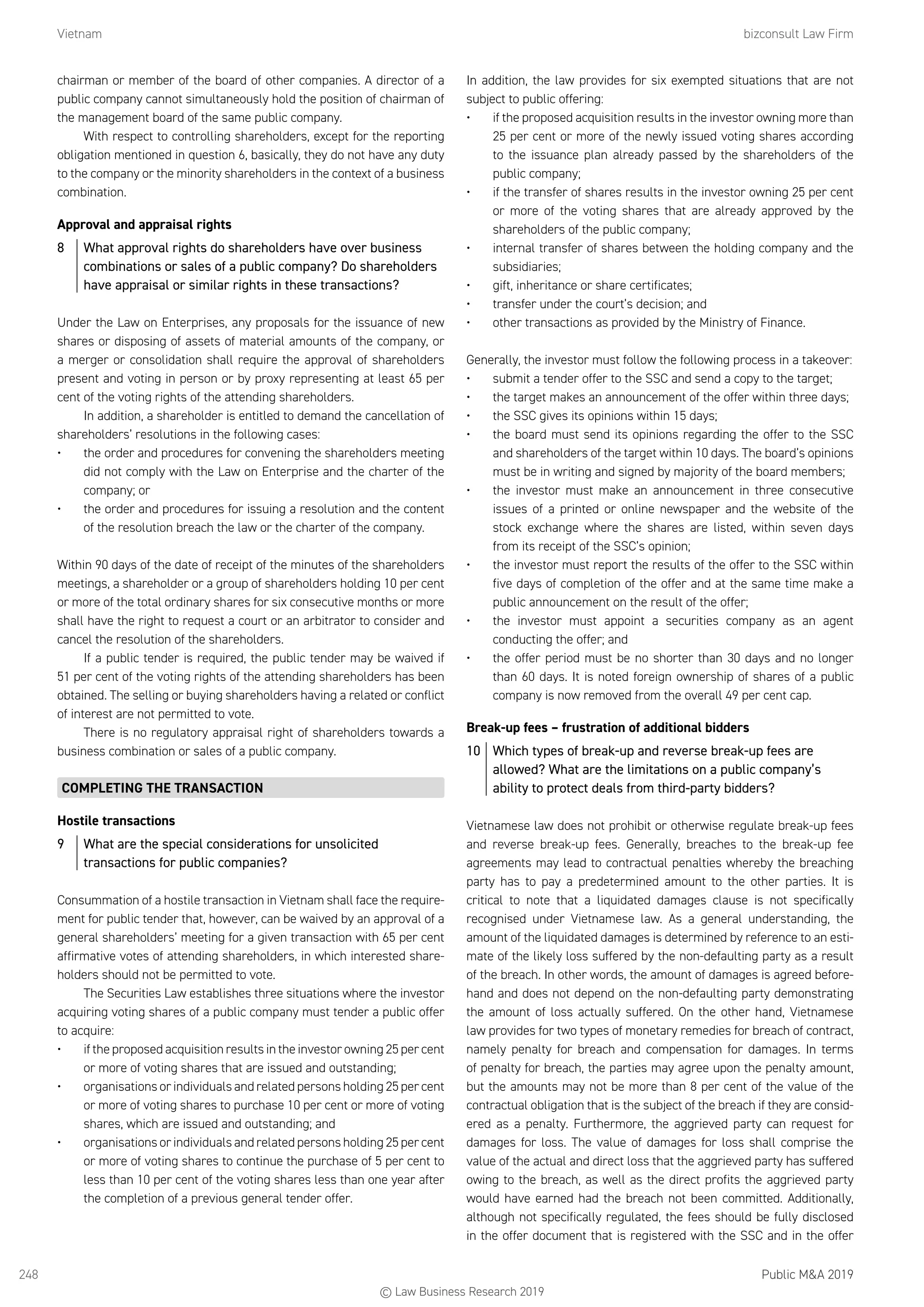 Getting the Deal Through: Public M&A