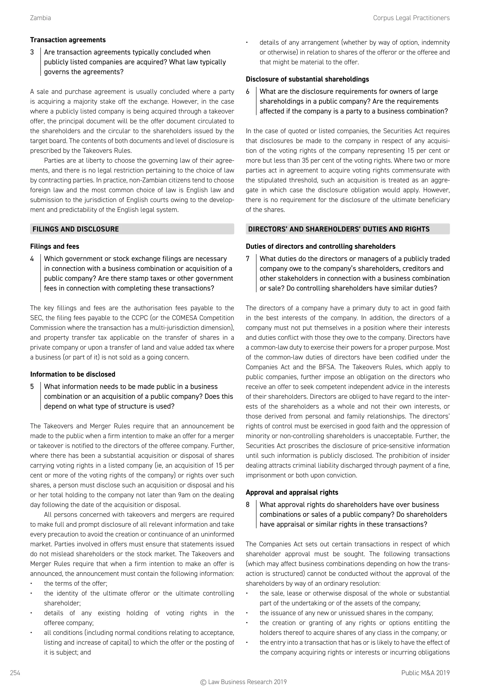 Getting the Deal Through: Public M&A